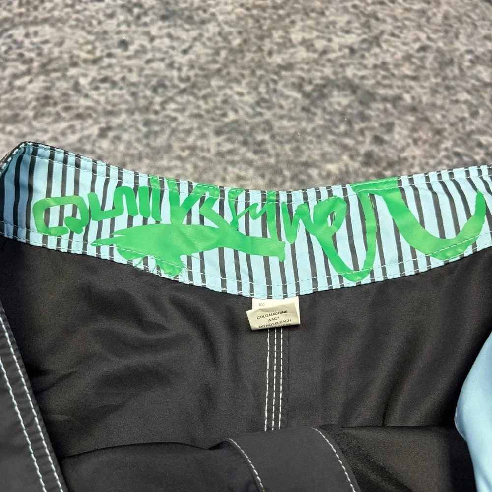 NWT Vintage Y2K Quiksilver Manic Board Shorts Mens 40 Navy Blue Cargo Surf